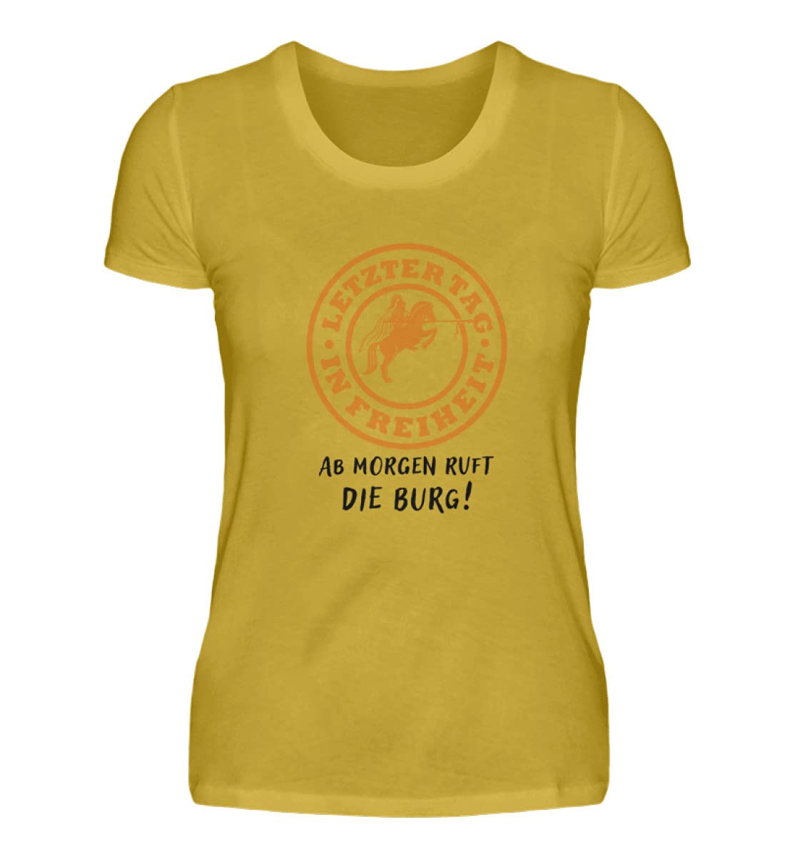 generisch Ginebra el último día en Libertad: Despedida de Soltera JGA – Camiseta de Mujer prémium Amarillo Dorado M