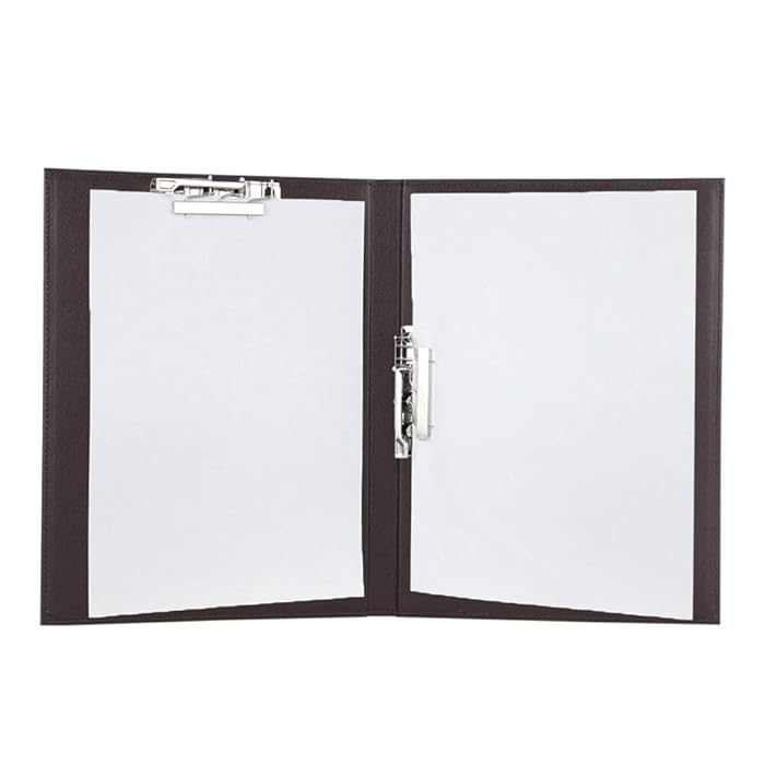 Buy A4 Leather Double Clipboard Folder Loose Leaf File Folder Binder