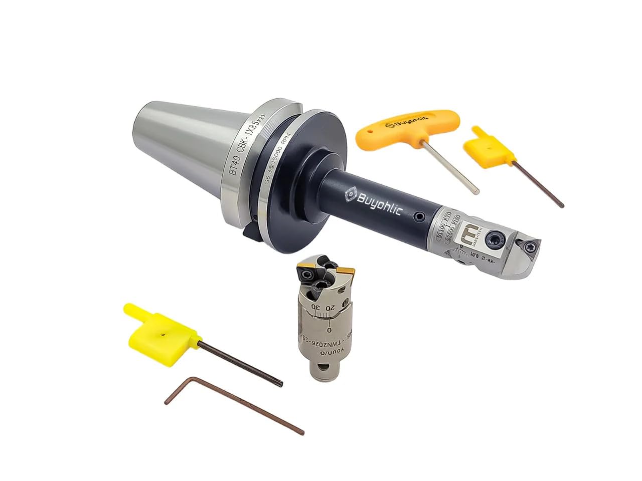 Buyohlic New BT40 CBK-1 x 85 Adaptor for Holding Micro Adjustment Boring Heads (with Rough & Fine Boring Head)