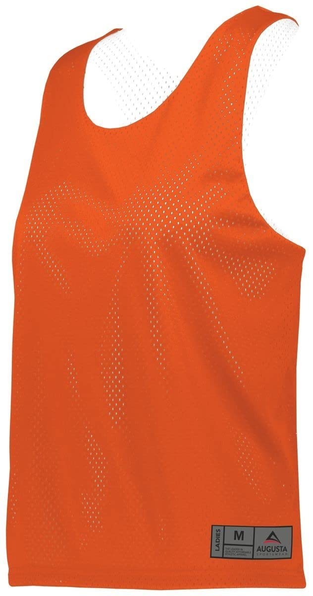 Augusta Sportswear Womens Mesh Reversible Pinnie 3XL Orange/White