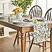 Artoid Mode Blue Lemon Iris Summer Table Runner, Seasonal Spring Kitchen Dining Table Decor for Home Party Decor 13x72 Inch