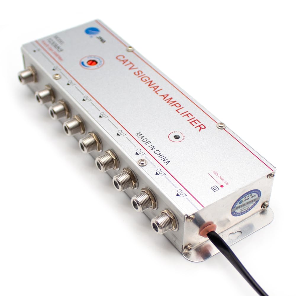 Toplionace Amplificateur de Signal CATV 220V, Amplificateur de Signal de Télévision Par Câble Numérique Analogique 1-in 8-out 30DB, 1030MK8