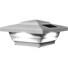 Classy Caps SL4400 PVC Windsor Solar Post Cap, 4" x 4", White