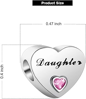 VALGACLS Mom Wife Daughter Love Heart Wedding Rings Charms 925 Sterling Silver Charms for Bracelets Necklace Valentine's Day Mother's Day Jewelry Charm for Women