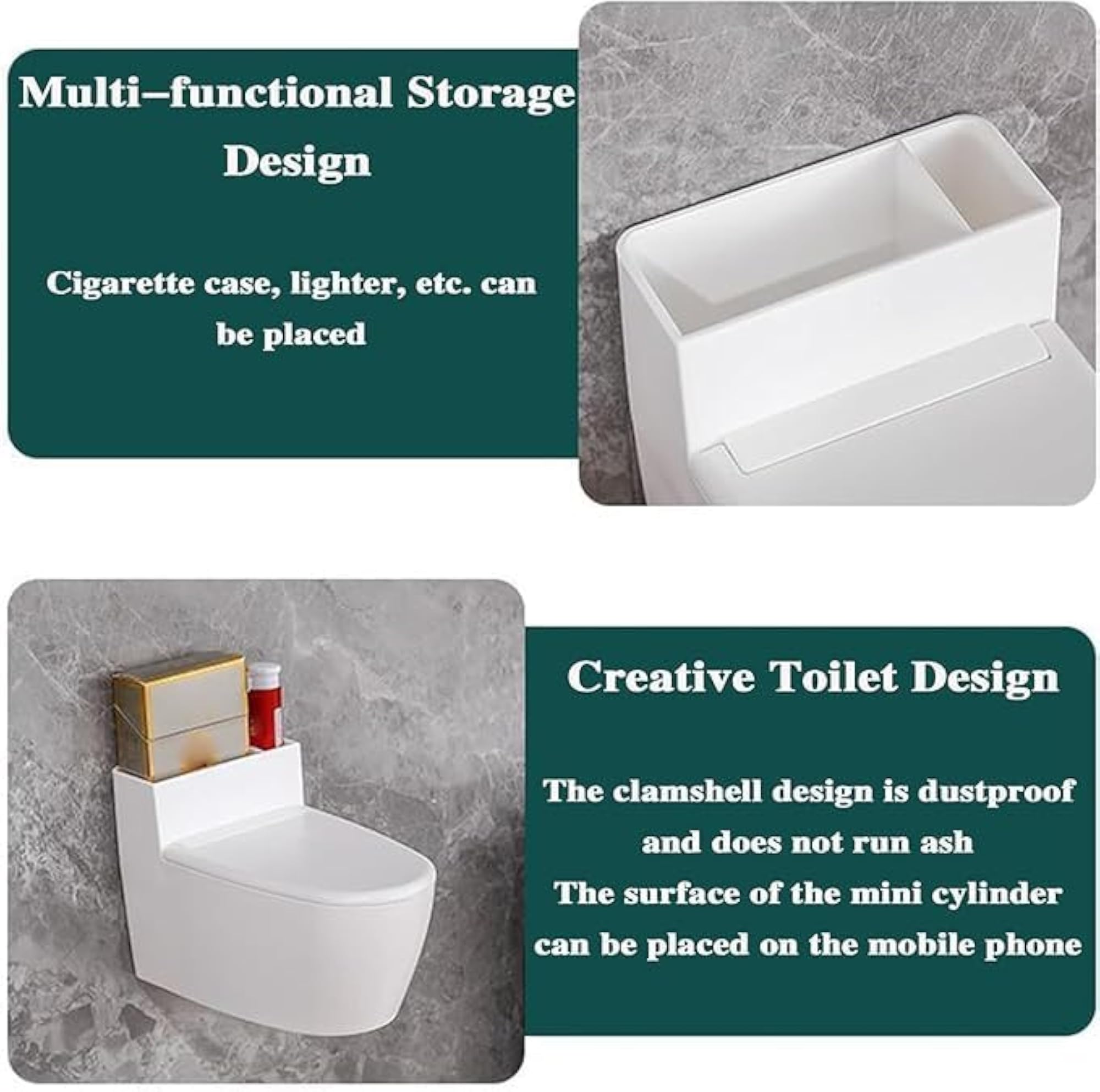 Portable Cigarette Ashtray, Toilet-Shape Design