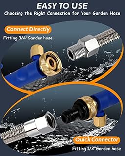Rerennco Upgraded Jet Nozzle for Garden Hose Power Washer Wand Hydro Jet High Pressure Washer Tools with 2 Different Nozzles and Hose Quick Connectors