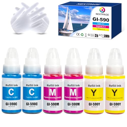 Cartouches GI-590 Canon Pixma multipack de 6 bouteilles d'encre