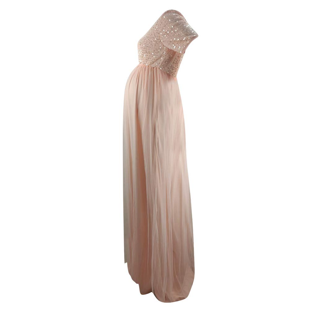 Abiti Eleganti Donne Incinte, Abito in Chiffon Incinta Fotografia Puntelli Fancy Servizio Fotografico per Beach, Vestiti Donne Incinte Gonne fotografiche di maternità,Vestiti Premaman con Paillettes