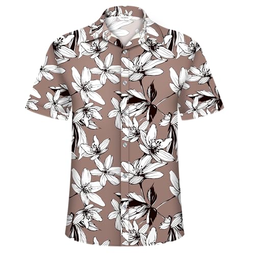 Image of Hawaiian Shirt for Men Tropical Shirts Summer Beach Button Down Short Sleeve Luau Aloha Floral Cruise Vacation Outfit 2026