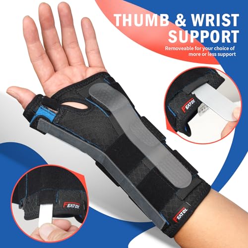 FEATOL Wrist Brace With Thumb Support for Dequervains Tendonitis-Thumb Brace for Carpal Tunnel, Tendonitis, Arthritis Pain Relief-Thumb Spica Splint for Night-Right Hand Small/Medium-for Men and Women - Image 6
