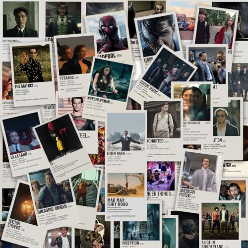 Image of Pack of 54 Movies & Series Wall Collage Kit Posters - 4x6 Inch, 300 GSM Matte Cardstock with 300+ Glue Dots - Film & Pop Culture Wall Decor for Bedroom, Dorm, Living Room