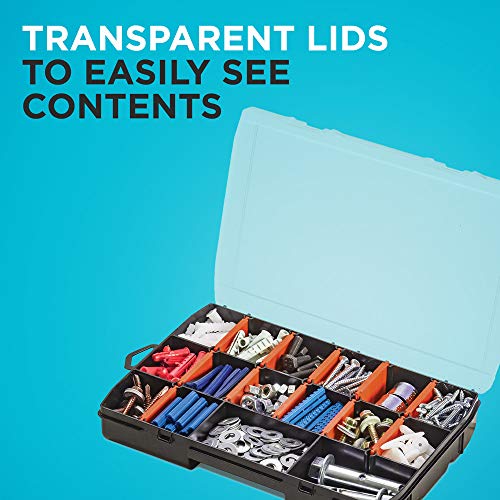 beyond BLACK+DECKER Caixa organizadora de peças pequenas com divisores, organizador de parafusos e a