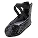 NC 18 Zoll Puppenschuhe Mode Pailletten Tanzschuhe - Schwarz