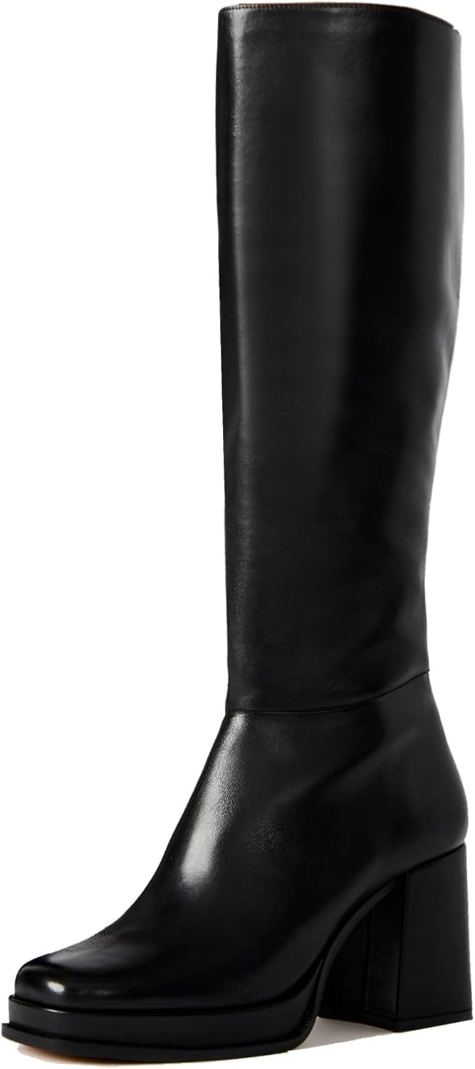 Knee High Boots Women - Comfortable Low Block Heel