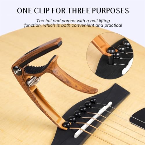 Image of HASTHIP Guitar Capo for Acoustic and Electric Guitar, Alloy Guitar Capo with Silicone Protective Pad for Ukulele, Electric And Acoustic Guitars, Guitar Accessory | Silicone Protective Pad for Ukulele, Guitars, Accessory