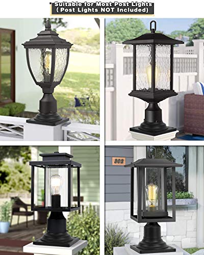 FEMILA Pier Mount Base 2 Pack, Cast Aluminum Post Light Mount Base Adapter, Black Finish, 4FW31PA-2PK BK - Thumbnail 4