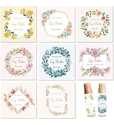 CRASPIRE 80Pcs 8 Styles Lip Balm Sticker Flower Wreath Plants Self-Adhesive Homemade Lip Balm Lab...