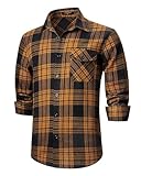 Consejos de tamaño: Camisa de manga larga tradicional de ajuste regular, patrones a cuadros estilo para usar afuera como abrigo. Por favor, elija el tamaño estándar en nuestra tabla de tamaño, no la tabla de tamaño de Amazon.