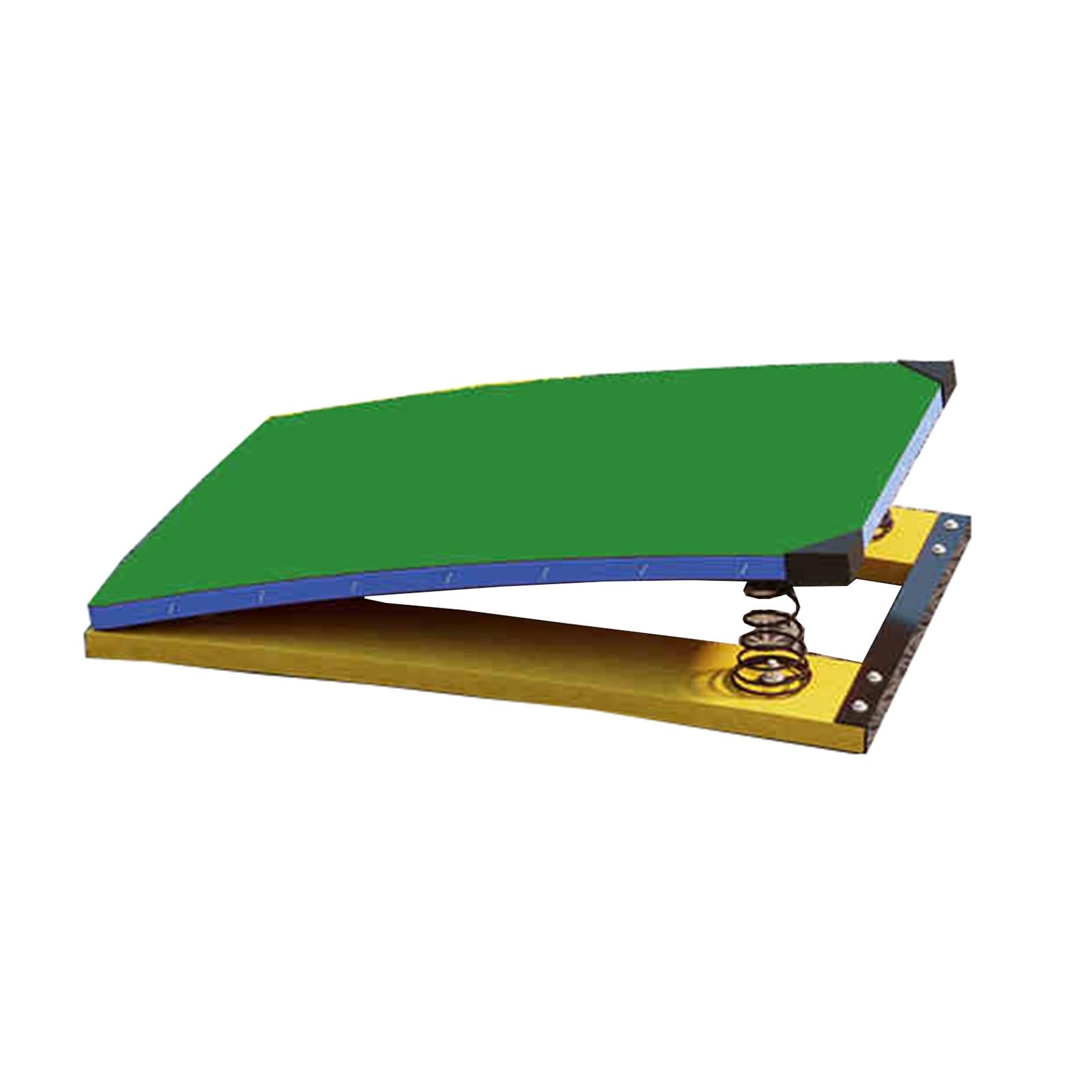 Trampolino da Ginnastica for Bambini, Trampolini for Principianti Junior, Tavola Elastica Curva Portatile, for Allenamento Marziale in Club Sportivi, Peso Massimo 50 kg(Green,60x40x18cm)