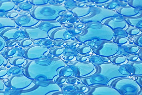 Croydex Bubbles Non-Phthalate Slip-Resistant PVC Suction Shower Mat, Blue, 53 x 53cm