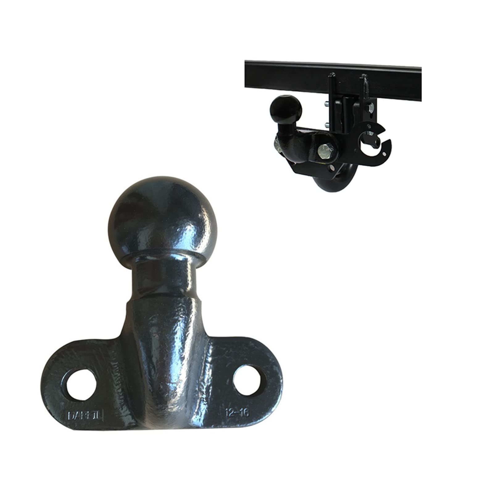Soporte de Bola de Enganche de Remolque, Bola de Enganche Cuello Cisne Forjado 50 mm, Orificio 17, Capacidad 90 C a 3,5 T, Cromado