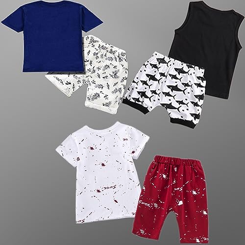 Image of Lofn Cotton Clothing Sets for Baby Boys & Baby Girls Pack of 3 - Unisex Clothing Sets Half Sleeve T-Shirt & Shorts Pack of 3