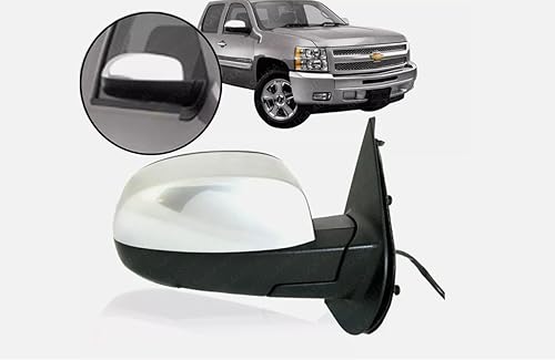 Espejo eléctrico con calefacción, manual, plegable, lado del pasajero, cromado para Chevrolet Silverado 2007-2013/2007-2014 Suburban Avalanche