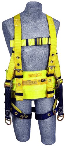 Image of 3M DBI-SALA Delta 1104803 Full Body Harness, Back And Lifting D-Rings, Tongue Buckle Legs And Straps For Connection To 1000552, Small, Yellow /Navy