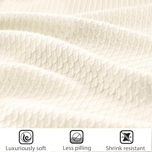Image of Madison Park 100% Egyptian Cotton Summer Blanket Full Queen Size Ivory