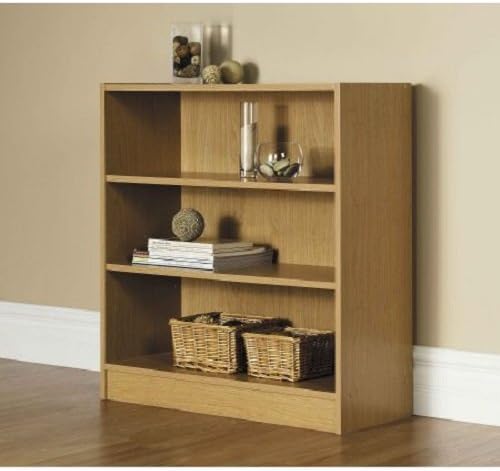 Orion Wide 3-Shelf Bookcase (Oak)