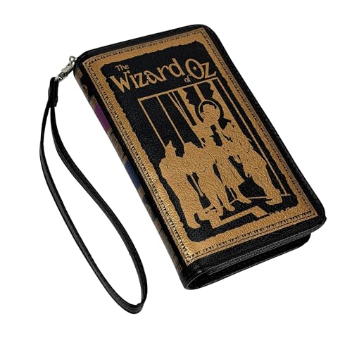 Image of Things2Die4 Women's Bifold Wallet Wizard of Oz Book Wristlet, Brown 7 Inch