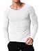 MODCHOK Men's T Shirts Long Sleeve Tee Crewneck Sweatshirt Cotton Lightweight Top White S