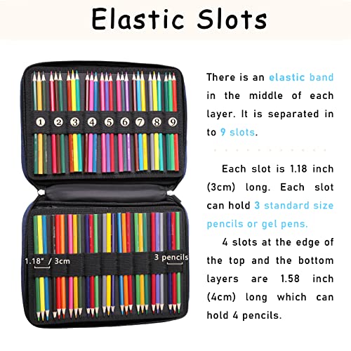 Ovakia 220 Slot Colored Pencil Case Pen Bag With Zipper For Artist Storage Organizer For Watercolor Pencil Gel Pen Marker Highlighter Large Capacity Handy Pencil Holder (Cat) #TOP3