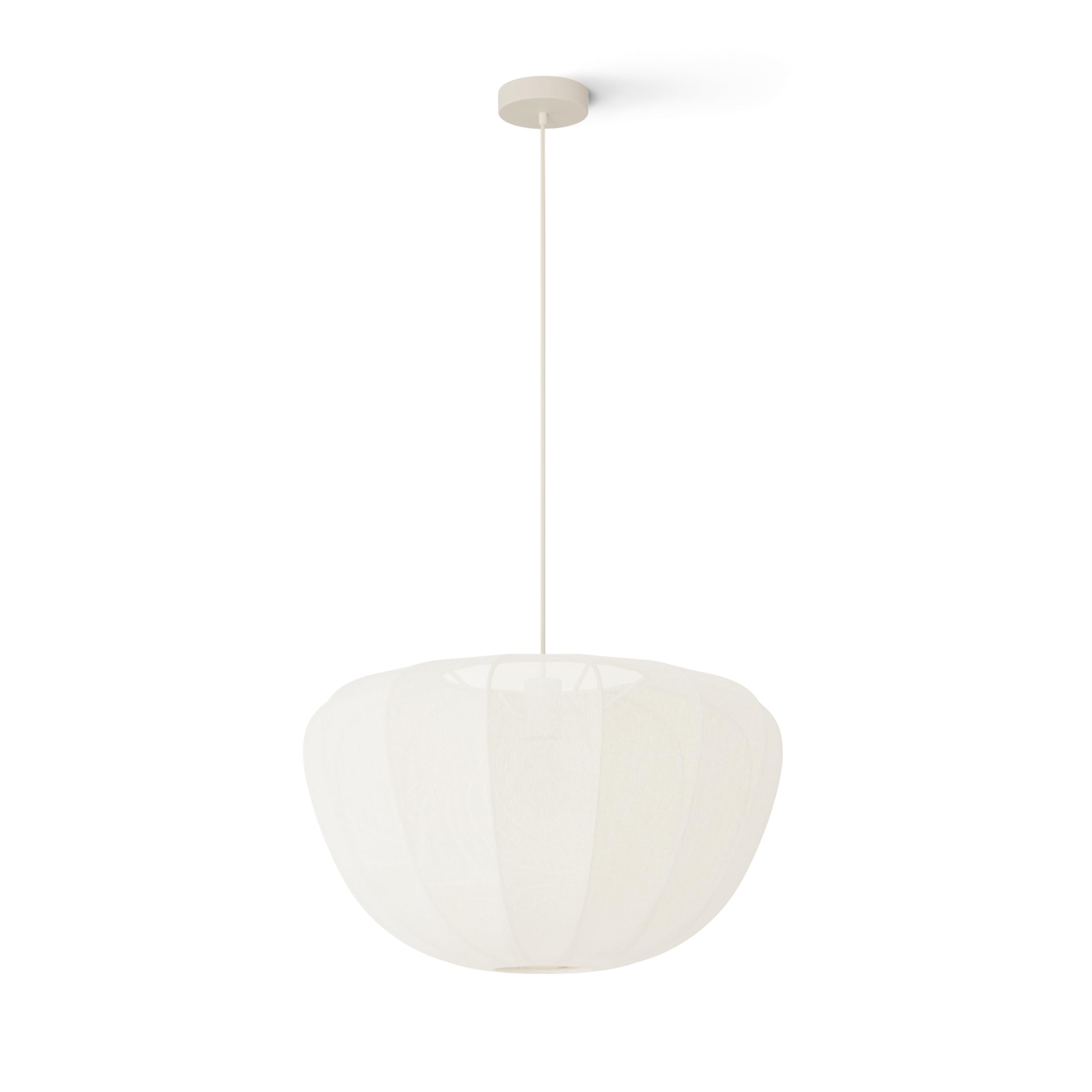 Sulion - Colgante 1xE27 EMILIE D50 H31cm Pantalla de Tela Blanca | Lámpara de Techo Elegante y Versátil | Luz Decorativa E27 (Bombilla No Incluida)