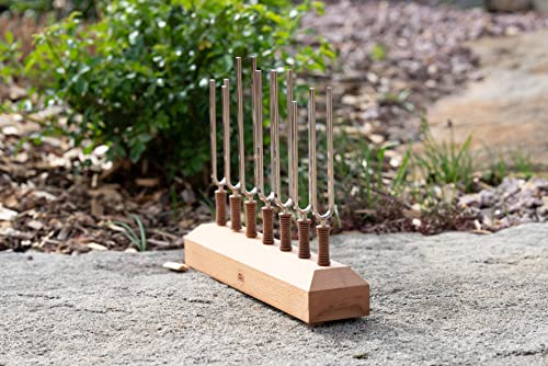 Planetary Tuning Fork 7 Piece Chakra Set With Exact Pitch And Frequency — Made In Germany — For Meditation, Sound Healing Therapy And Yoga, 2-Year Warranty Brown #TOP5