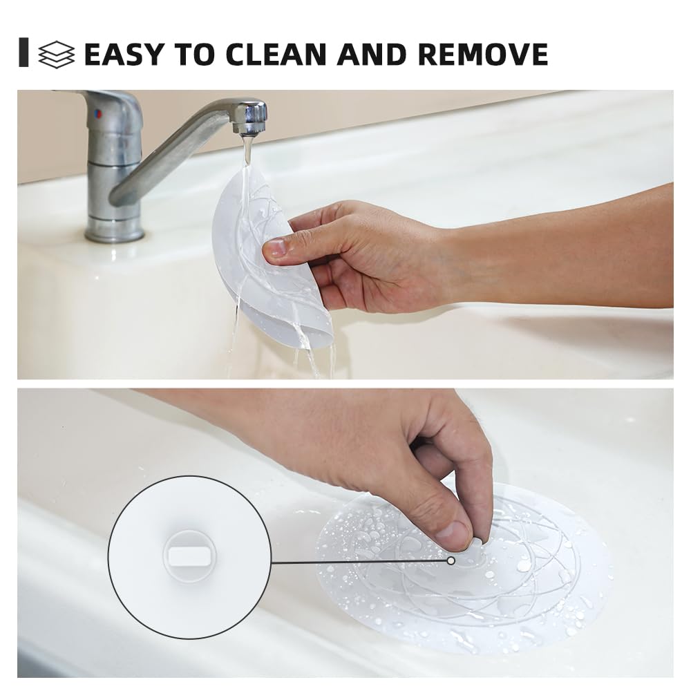 Tapón para bañera, 2 unidades, tapón de drenaje de bañera, tapón de drenaje de silicona grande de 6 pulgadas, tapón de pelo, cubierta de succión plana para accesorios de cocina, baño y lavandería