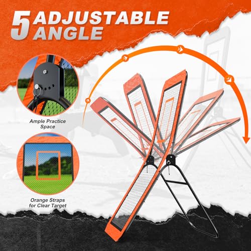image for ZVFOTN Lacrosse Rebounder net for Backyard, 4x7FT Adjustable Pitchback