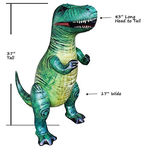 Jet Creations 37" T-Rex Tyrannosaurus Inflatable Air Stuffed Plush Toy, Durable Self Standing, One Of The Best Dinosaur Toys, Party Favors For Kids, Pool Toys, Di-Tyr3,Multicolor #TOP1