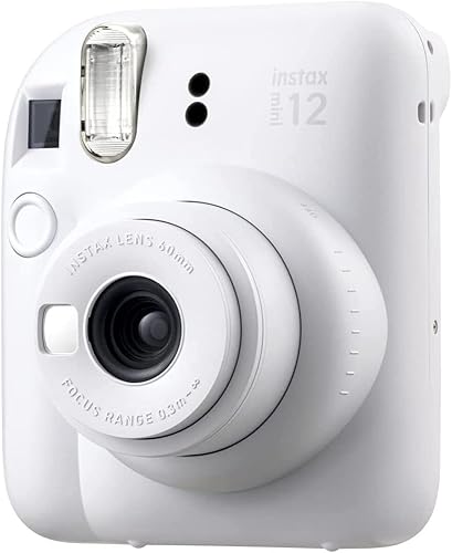 Miniatura 6 de Fujifilm 16806274 Cámara instantánea Instax Mini 12, paquete blanco arcilla con Instax Mini Twin Pack Formato de imagen Película instantánea de luz