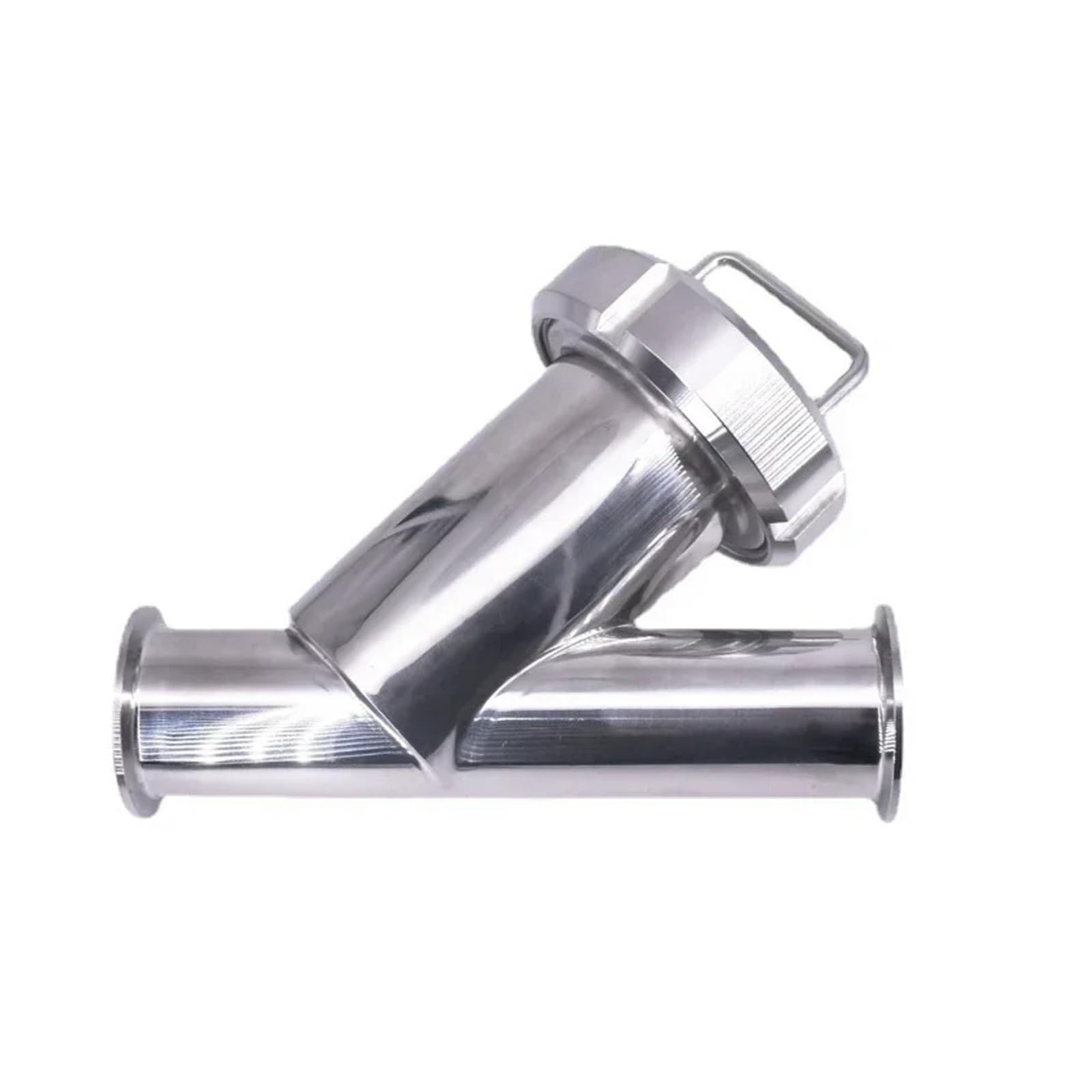 51mm Pipe OD x 2" Tri Clamp Ferrule 64mm Y-Shape Strainer Filter SUS 304 Stainless Steel 150 Mesh