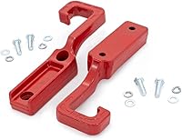 Rough Country Forged Red Tow Hooks for Jeep Grand Cherokee 2015-2022 - Heavy-Duty Bolt-On Recovery Points, Powder-Coated Steel Pair