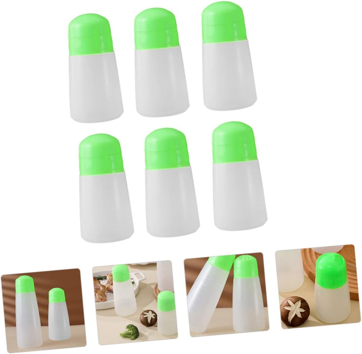 6pcs Seasoning Bottles Pepper Shaker PP Spice Storage for Home Use