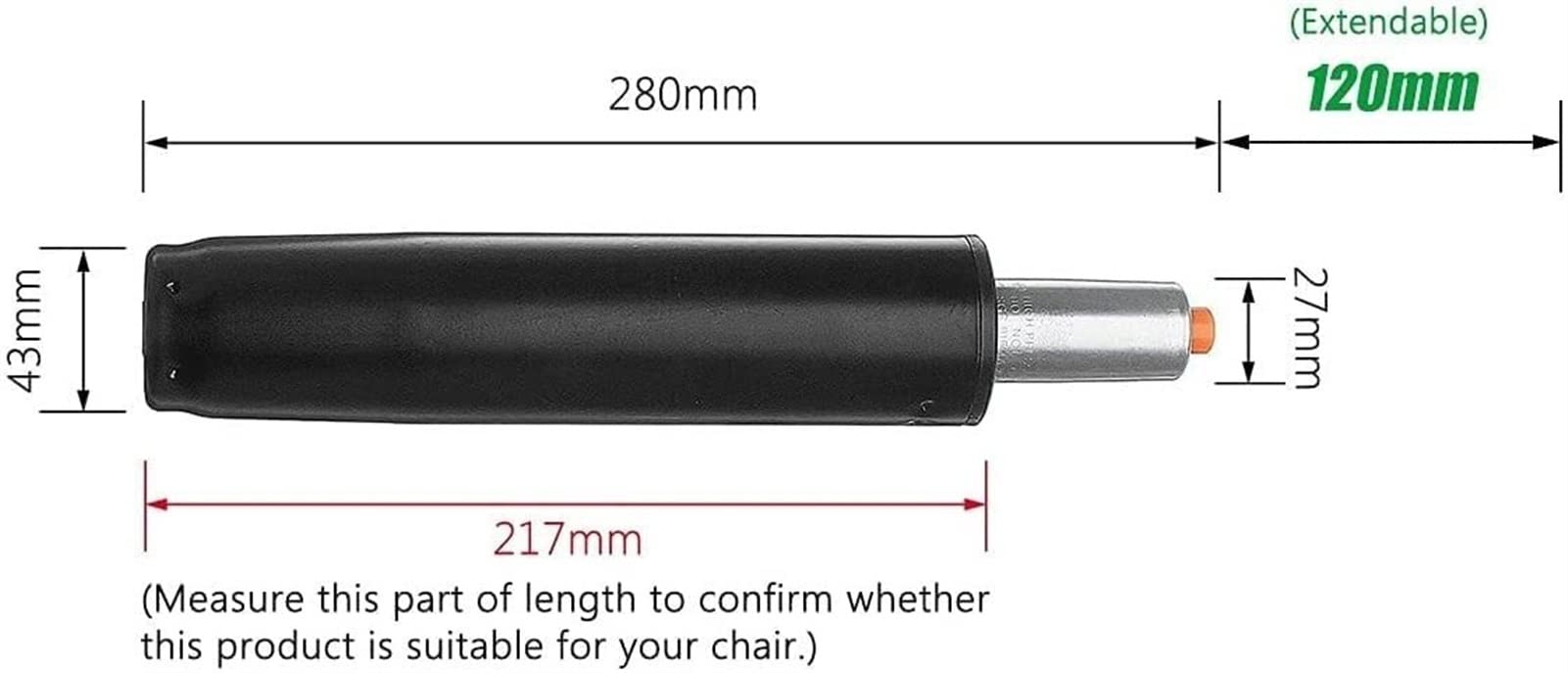 gazCzęści Do Krzeseł Pneumatyczny pręt podnośnik gazowy Cylinder krzesło do pracy na komputerze krzesło biurowe akcesoria do krzeseł barowych Biurowe Cylinder Podnośnika