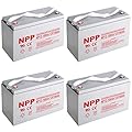 NPP NP12-100Ah ?4Pcs? 12 Volt 100Ah Sealed Lead Acid Battery M6 x 16(T16A) Marine Rechargeable Replacement Battery for RV, Solar, Trolling Motor, Travel Trailer, Energy Storage, Off Grid