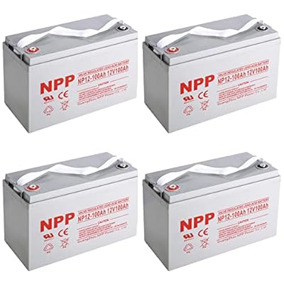 NPP NP12-100Ah ?4Pcs? 12 Volt 100Ah Sealed Lead Acid Battery M6 x 16(T16A) Marine Rechargeable Replacement Battery for RV, Solar, Trolling Motor, Travel Trailer, Energy Storage, Off Grid