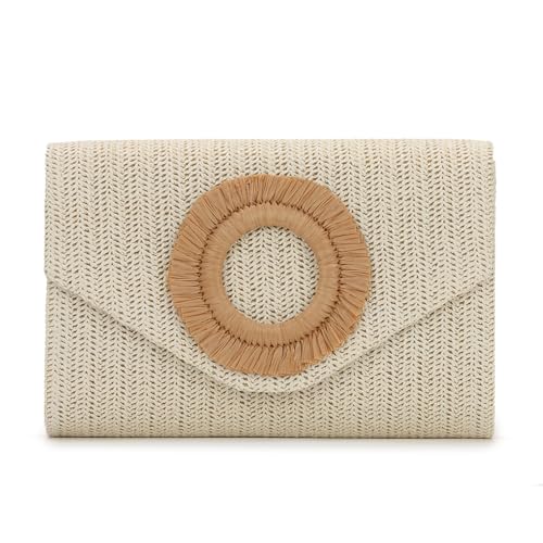 Image of GOKTOW Straw Clutch Purse Rattan Summer Woven Beach Handbags for Women Wedding Vacation Travel Party 2025
