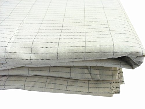 Cotton Fabric Silver Fiber By Connecting To The Earth Or Ground For Conductive Sheet Pillowcase 39 Inch X110 Inch (Beige) #TOP6