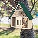 Bee House Hanging Insect Hotel – Natural Wooden Bee Hotel for Outdoors, DIY Insect Shelter for Garden, Yard, or Balcony – Attracts Pollinators Like Bees, Butterflies & Ladybugs