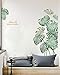 Green Tropical Leaves Wall Decals Nature Palm Tree Leaf Plants Wall Sticker Art Murals for Classroom Offices Bedroom Bathroom Home Decoration