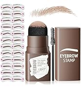 Eyebrow Stamp and Eyebrow Stencil Kit, Eyebrow Stencils for Shaping 24pcs Reusable with Brow Brus...